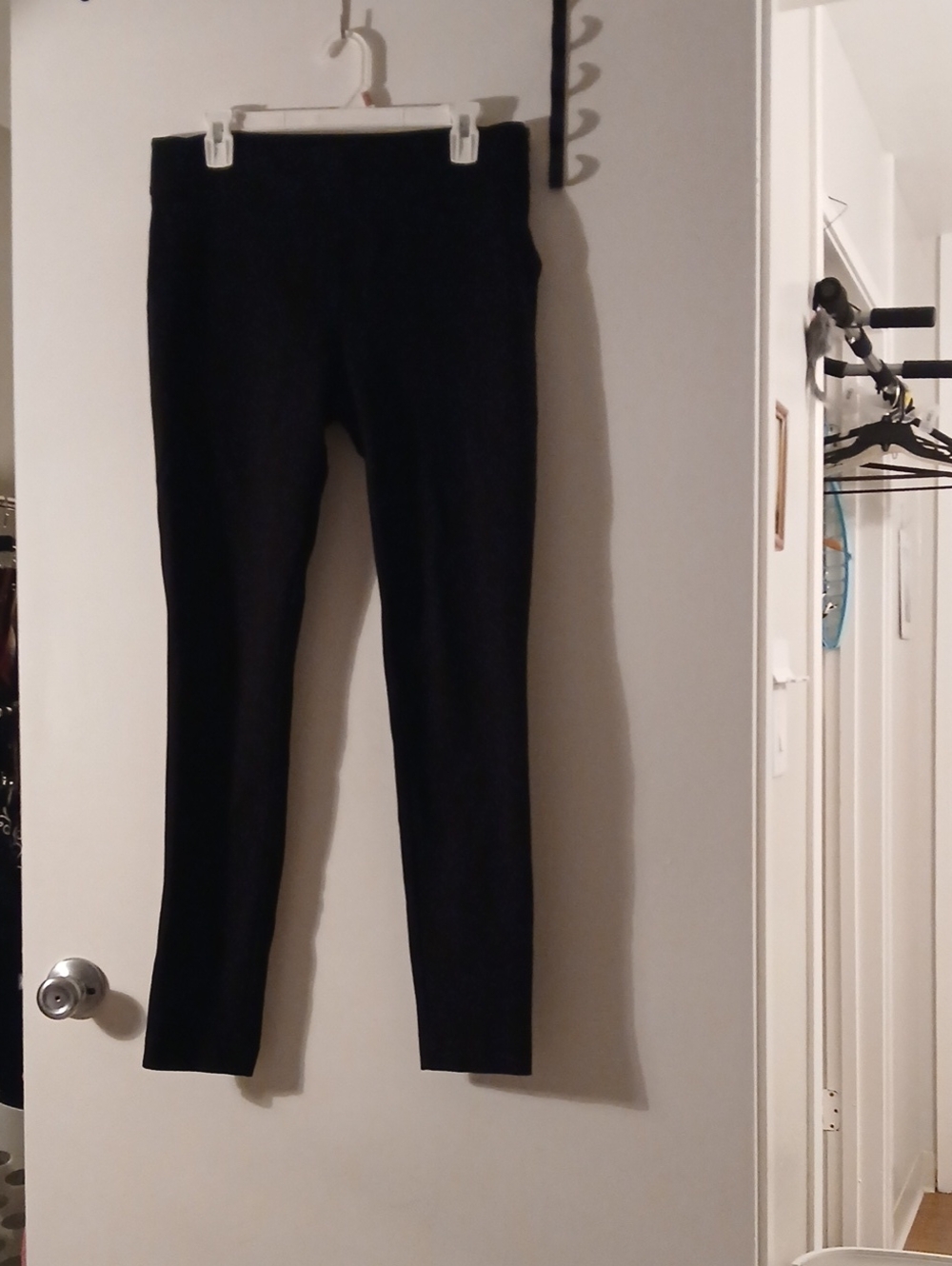 Ann Taylor Black Ponte Pants Smart Slacks Side Zipper